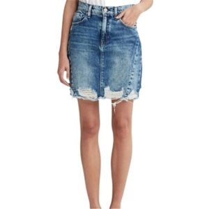 Hudson Lulu Frayed Denim Skirt